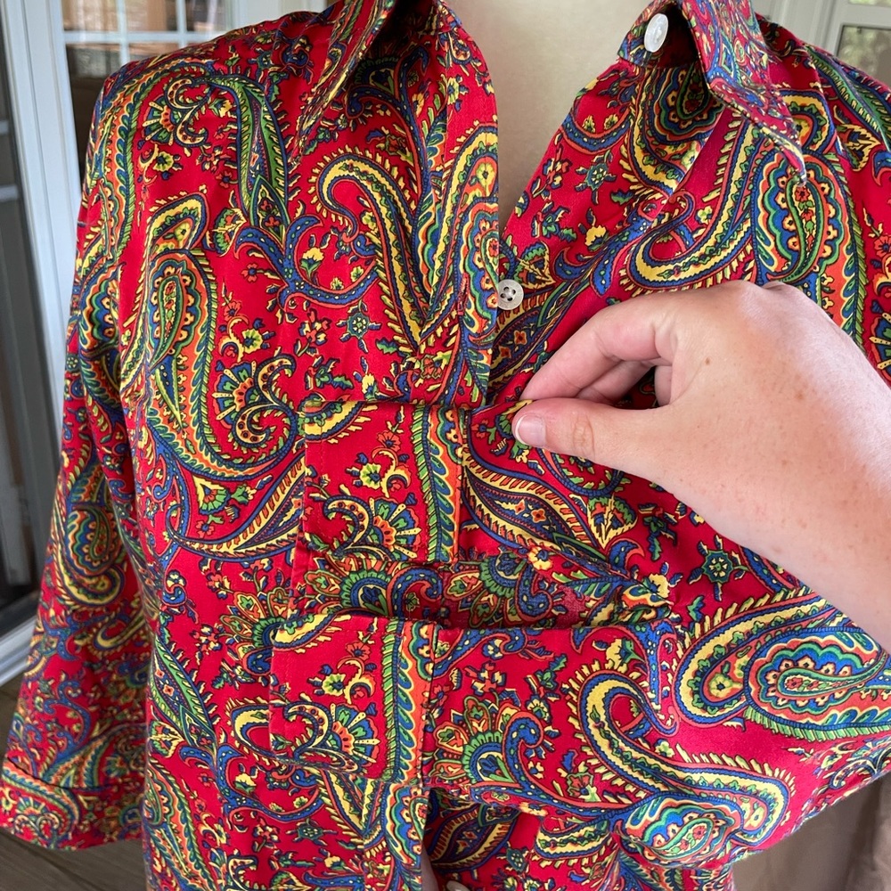 Ralph Lauren Red Patterned Button Down Shirt - image 4